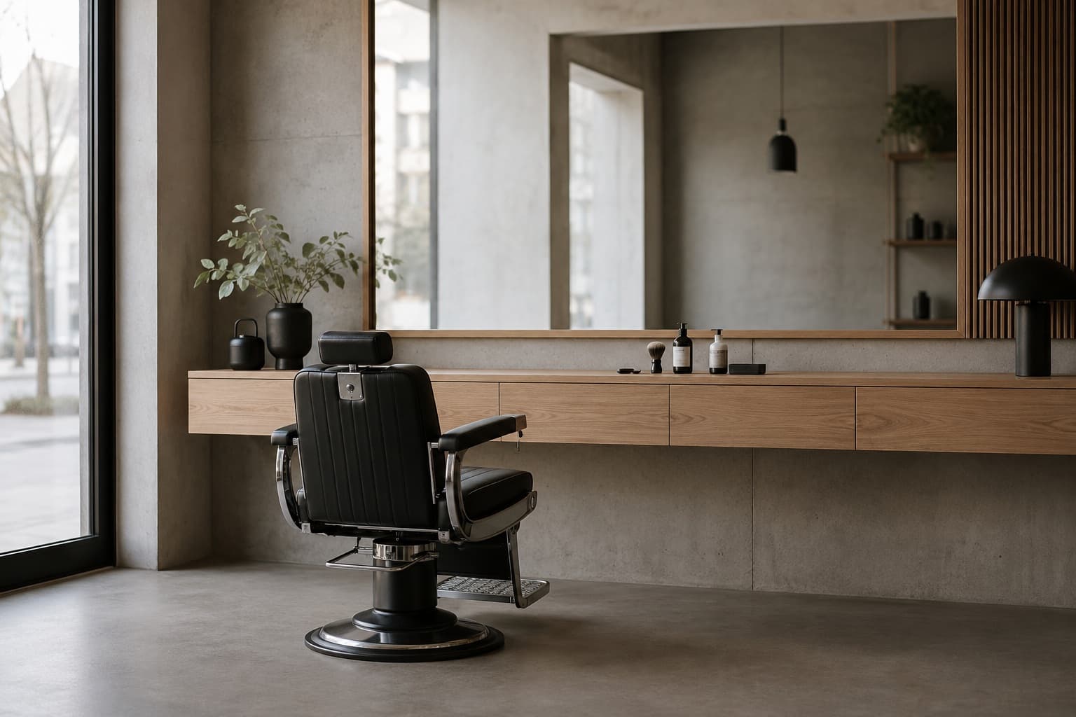 Interiér barber štúdia